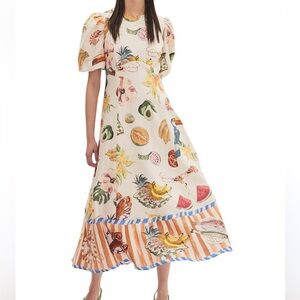 Food print midi dress